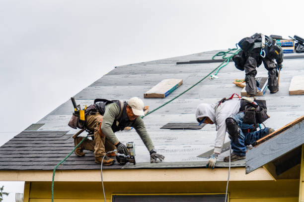 Professional Gutter Installation technician working in Crockett, TX